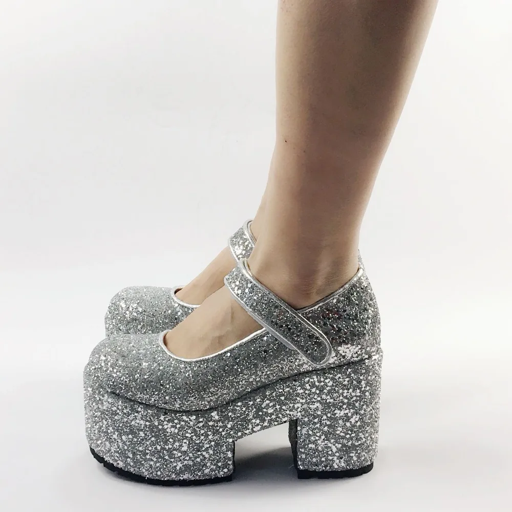 Silver-10cm-High-Platform-Lolita-Bling-Mary-Janes-Wedding-Shoes-Women-Pumps-Bride-Shoes-Custom-Plus-Size- 4