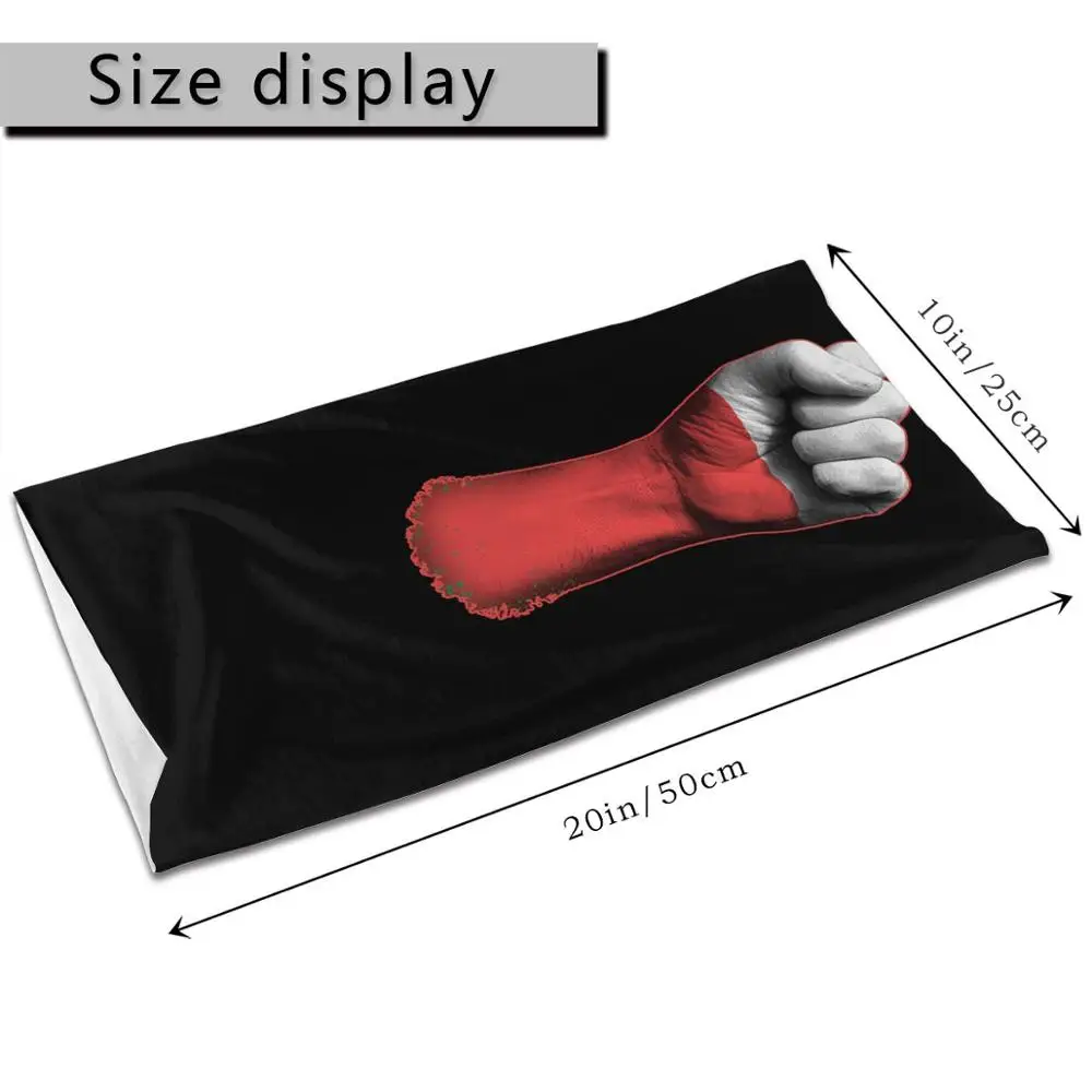 Flag Of Poland On A Raised Clenched Fist bandanas bandana scarf DIY Face Mask dollar tree delivery general gaiter cotton |