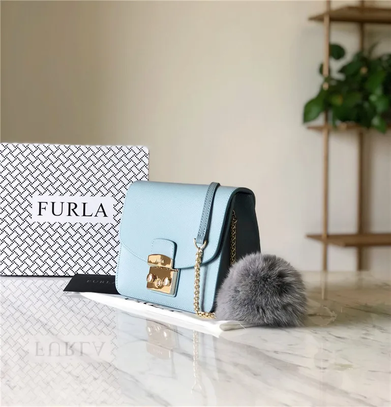 Оригинальные женские сумки FURLA, высококачественные женские кожаные сумки среднего размера, дымчатый синий цвет, размер 21 см* 9 см* 15 см