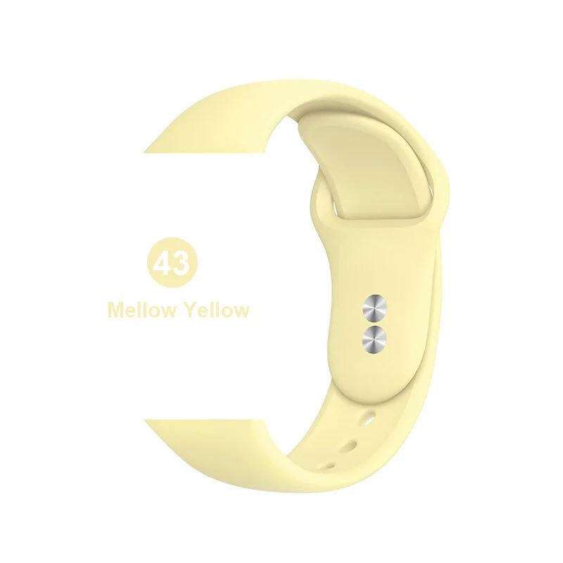 43 Силиконовый спортивный ремешок для часов Apple Watch 5 4 3 2 1 38 мм 42 мм ремешок для часов iwatch 40 мм 44 мм силиконовый браслет - Цвет ремешка: 43