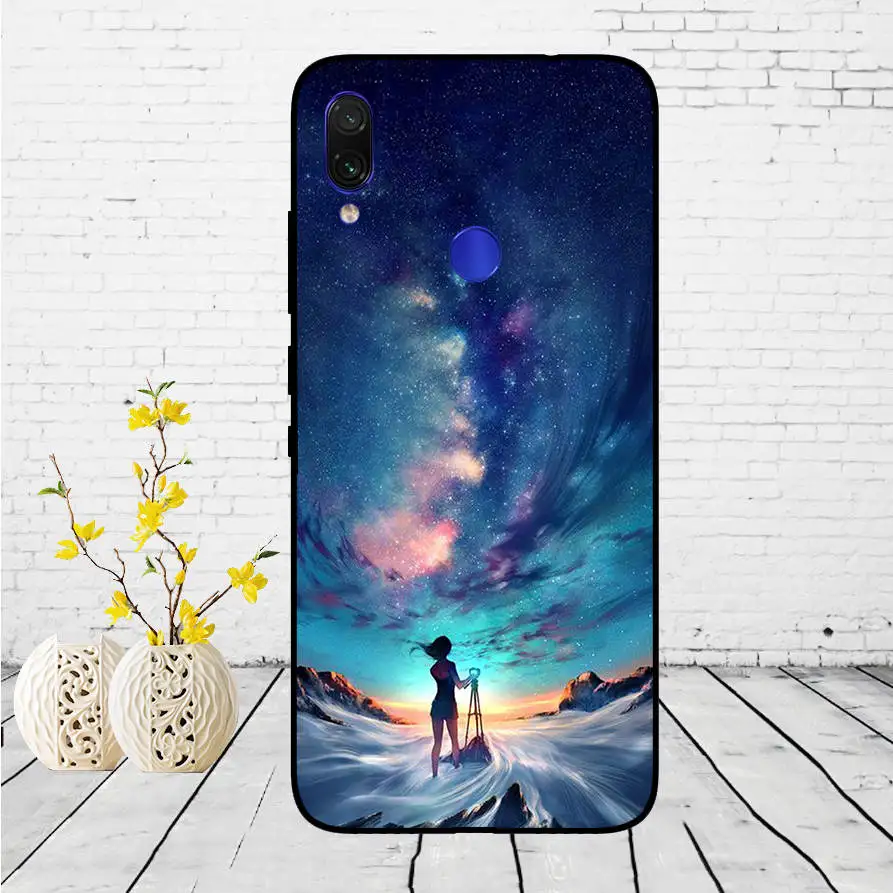 Untuk Xiaomi Redmi Note 7 Hitam Case Silikon Lembut Funda untuk Xiaomi Redmi Catatan 7 Hitam TPU Case Pelindung 6.3 