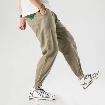 

Autumn New Casual Pants Men Yuwenle Port Fenggaojie ins Pure Colors Baitao Basic Nine-cent Hallen Pants