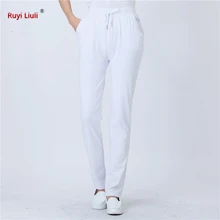 Новое поступление хлопок высокого качества эластичные штаны медсестры хирургические медицинские рабочие брюки косметолога стоматологический трикотажные брюки