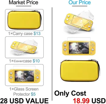 

Storage Bag for Nintend Switch Dustproof Shockproof Shell Game Accessories Including 5 Game Memory Card Slot And Charging Cable