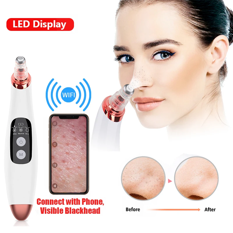 

Blackhead Remover Face Deep Nose Cleaner T Zone Pore Acne Pimple Removal Vacuum Suction Facial Diamond Beauty Clean Skin Tool