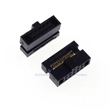 

10 Pcs 0.050" 1.27mm 10 Pin dual Row IDC Connector 2x5 P 10 position Rectangular Female Socket Receptacle Ribbon Cable 0.635