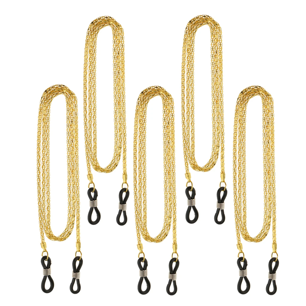 5pcs Eyeglass Chain Reading Glasses Sunglasses Holder for Outdoor Activities Sports Gym Travel Home Accessories