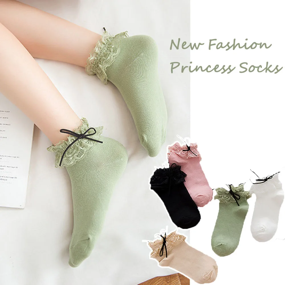 Details about   3 Pairs Womens Lace Socks Ankle Lolita Princess Ladies Invisible Nonslip Cute 