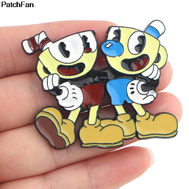 Patchfan Cuphead игра цинковые булавки para рюкзак pride Одежда металлическая медаль для сумки рубашки шляпы значки броши для мужчин и женщин A2551