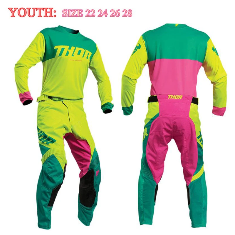 

Size 22 24 26 28 2020 Top Youth Motocross Gear Set MX Moto Jersey Set For Children ATV Child Jersey And Pant