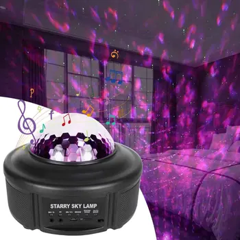 

With Remote ABS For Kids Game Rooms Projector Lamp LED Nebula Cloud Portable Voice Control Bluetooth Speaker Bedroom 3 In 1