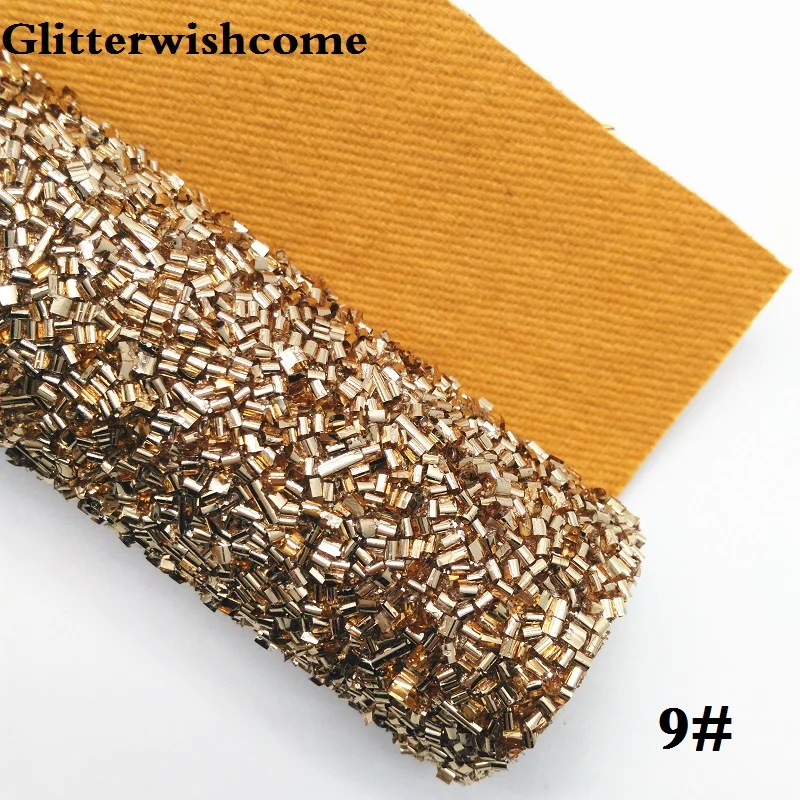 Glitterwishcome 21X29 см A4 Размер синтетическая кожа, плотная блестящая кожа ткань винил для луков, GM066A - Цвет: 9