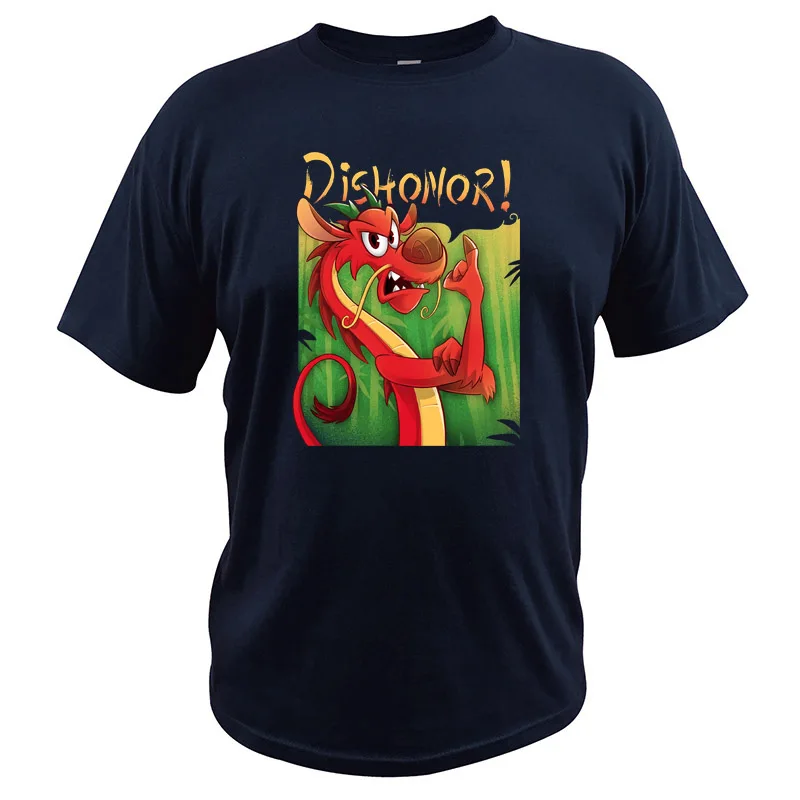Mushu/футболка с драконом муланом, пародия, футболки с героями мультфильмов, Роузи, клепальщик, хлопок, цифровой принт, короткий рукав - Цвет: Тёмно-синий