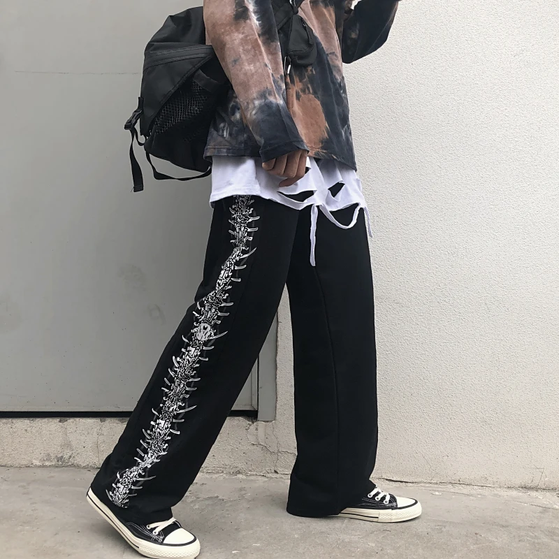 Black4 Pants Harajuku ретро брюки женские шипы печатные свободные шорты брюки модные повседневные уличные гранж женские брюки унисекс - Цвет: Black4 Pants