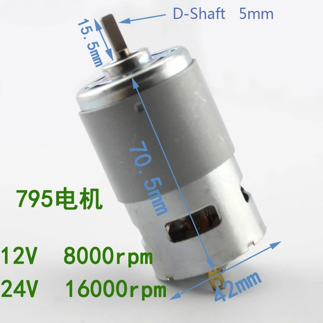 RS-795 DC Motor D-Welle DC 12V 18V 24V 16000RPM High Speed High Power Große  drehmoment Doppel Kugellager für Bohrer & Schraubendreher - AliExpress