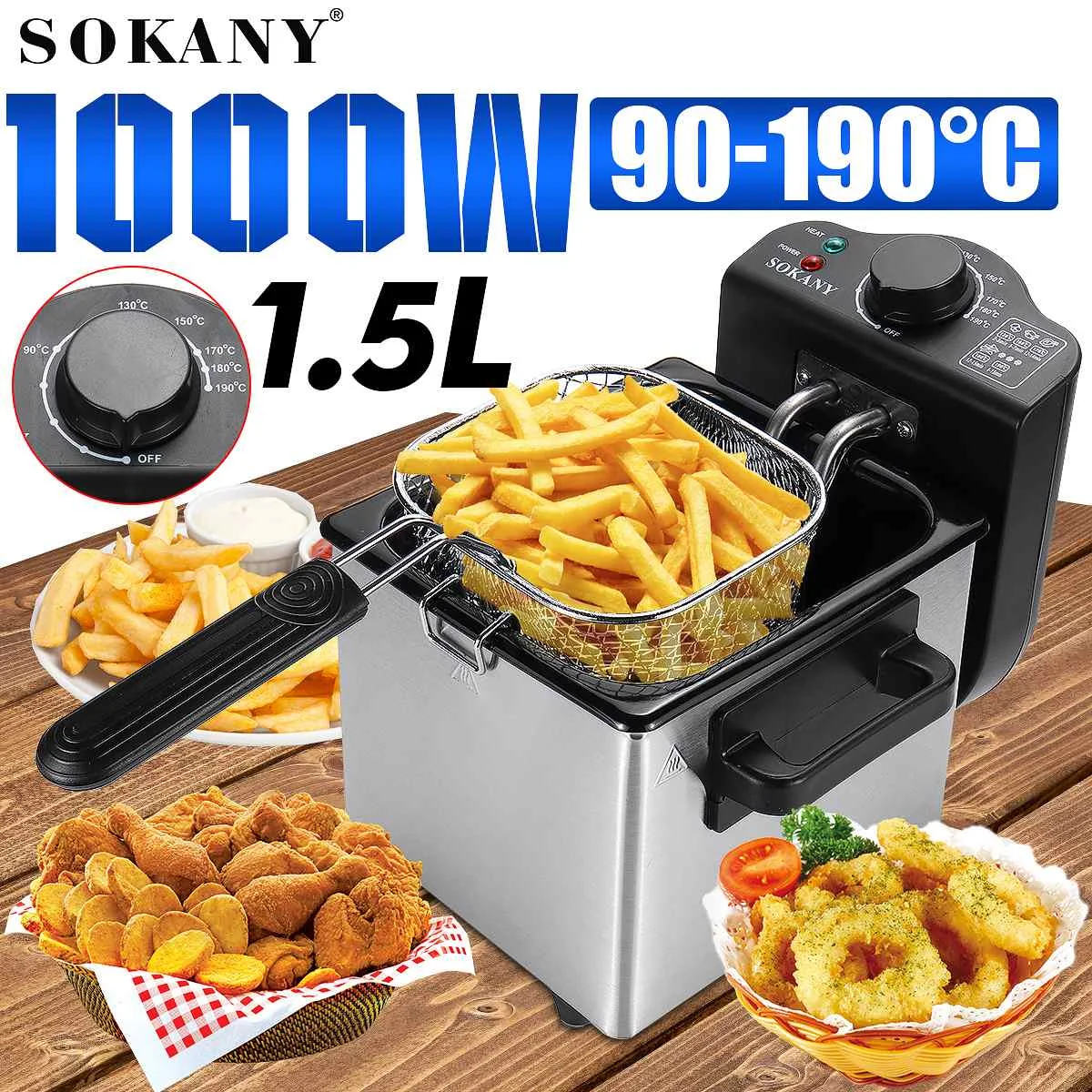 Sokany WJ 804 Deep Fryer Electric Frie Frying Machine Oven Hot Pot