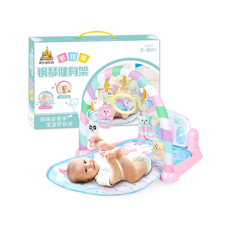 

Children's cartoon crib toy baby and child crawling pad multi-purpose fitness rack piano foot music game blanket