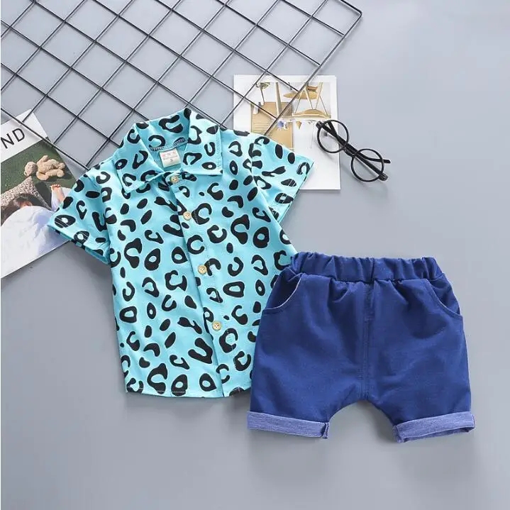 Baby boys summer clothing sets newborn baby cotton shirt+short pants