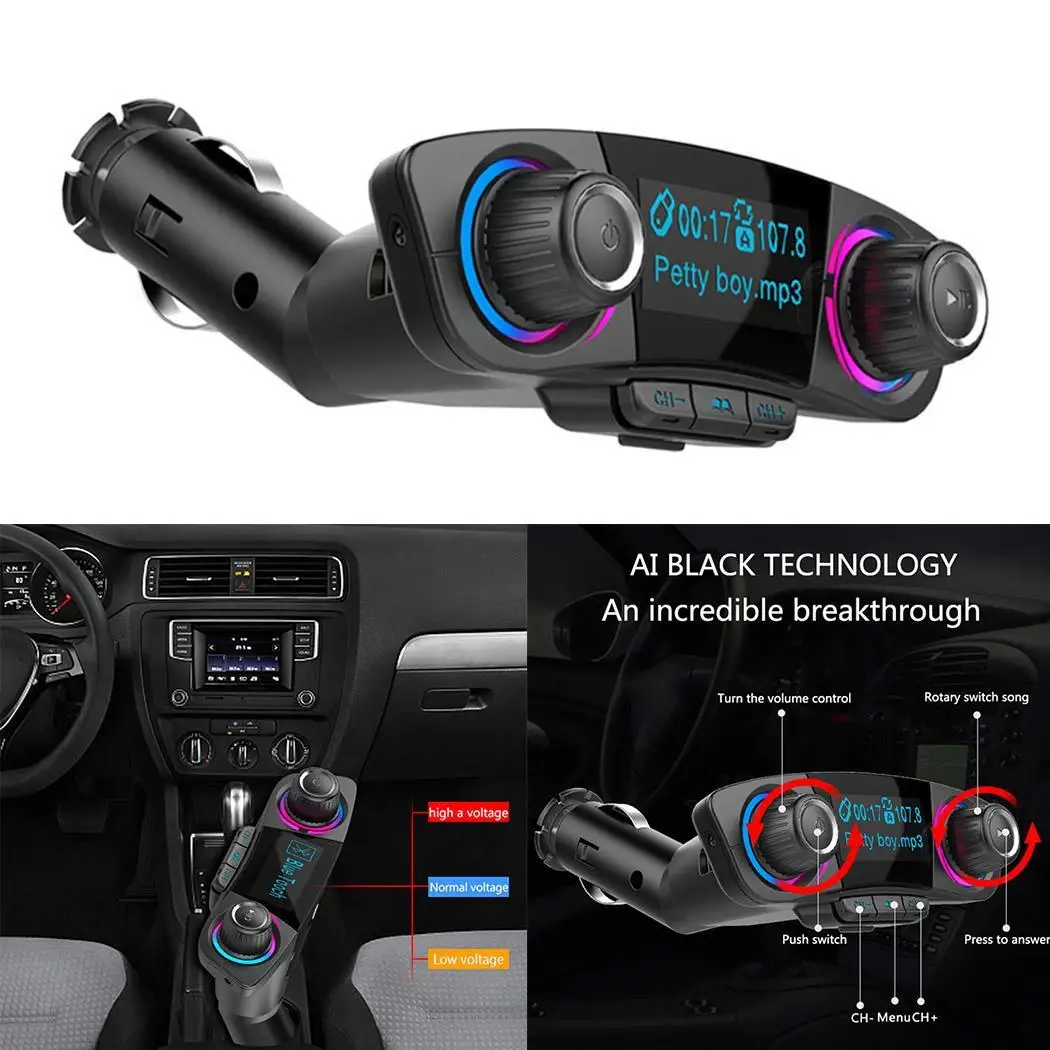 BT06 Автомобильный Bluetooth радио, зарядное устройство MP3 87,5-108,0 МГц стерео цифровой PLL Блокировка частоты+_ 1V плеер