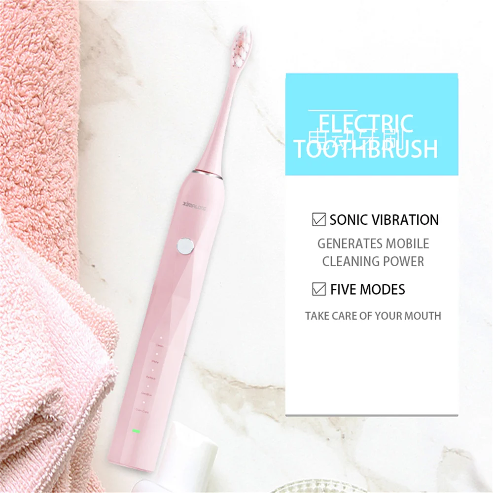 

Powerful Ultrasonic Sonic Electric Toothbrush Tooth Brushes Washable Electronic Whitening TeethBrush TYPE-C Charge Rechargeable