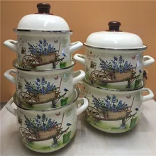 5 набор горшков от 2 до 7 лет, литр эмалированная кастрюля для супа Кухня Плита 18/20/22/24/26 цветок кастрюля для супа индукционный рабочий универсальный набор кастрюль