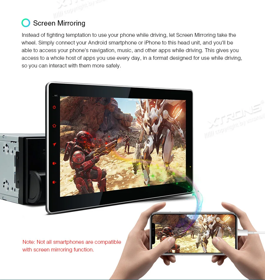 10.1" Android 10.0 Q OS Double Din Car Multimedia 2 Din Car Navigation GPS Two Din Autoradio with Removeable Screen Design