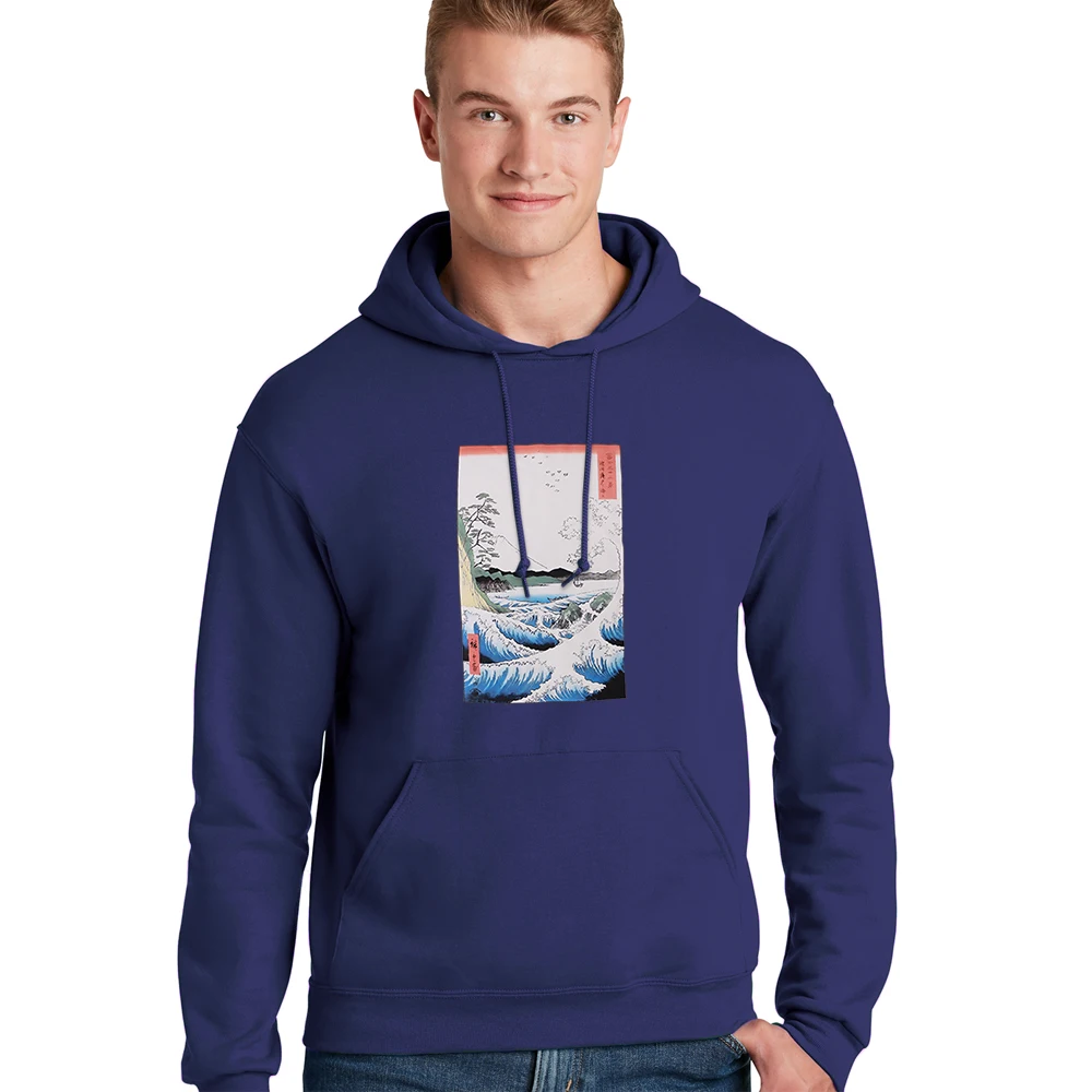 

Great Wave Landscape Pattern Printing New Male Hoodie Famous Brand Punk Mens Pullover Comfortable Street Sweatshirts For Men