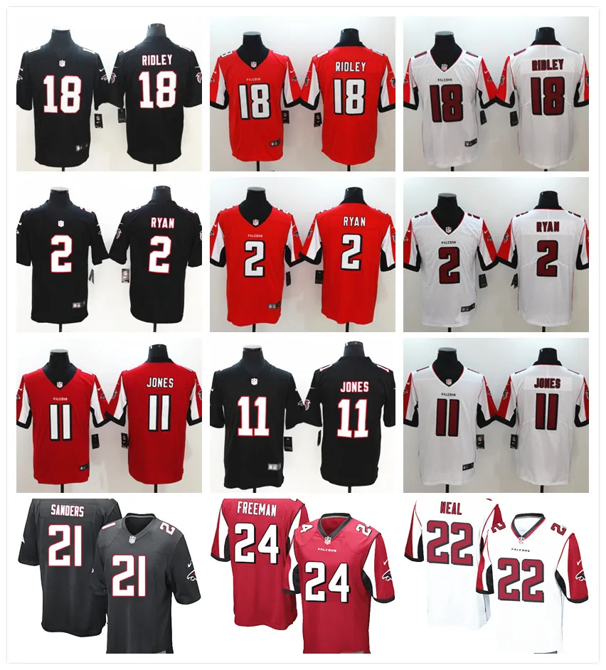 Мужские футболки для футбола, Matt Ryan Calvin Ridley evonta Freeman Deion Sanders