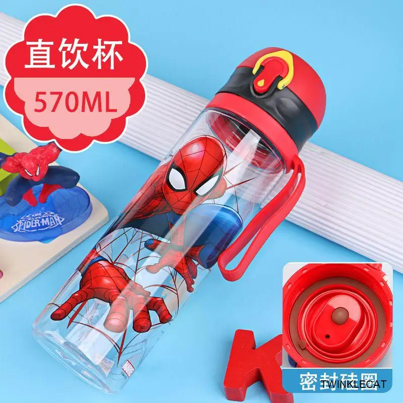 Spiderman R Дисней детская бутылка для воды Прямая Питьевая Минни Микки чашки с изображением мыши лето мультфильм кормления Студенческая школьная детская спортивная бутылка - Цвет: Spiderman R