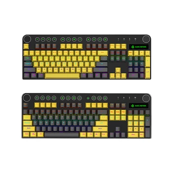 

Blue Switch Magic-Refiner MK13 Wired Mechanical Keyboard 104 Keys Mixed Light Gaming Keyboard with Mechanical Yellow&Black
