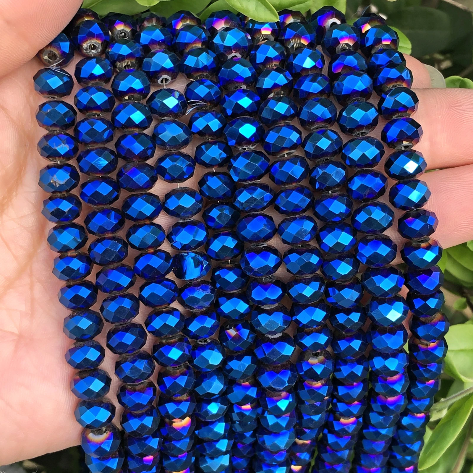 Perles de verre cristal autrichien à facettes, rondelle bleu foncé, perles rondes adt pour bijoux, bracelet exécutif, accessoires de bricolage, 3mm, 4mm, 6mm, 8mm
