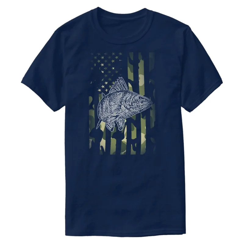 Create Fishing американский флаг Camo США Fisher футболка для мужчин с вырезом лодочкой