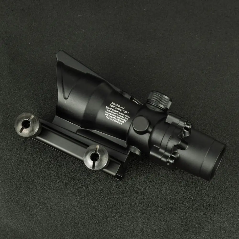 Тактический ACOG 1X32 Красный точка зрения настоящая красная зеленая ткань оптический прицел Прицелы для охотничьих ружей с 20 мм рельс для страйкбола пистолет