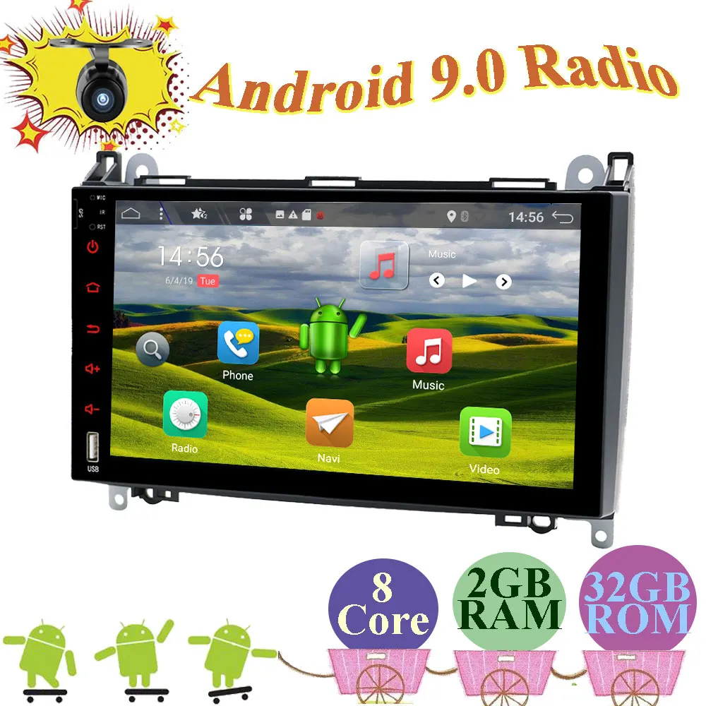 ##BUY Car Multimedia Player GPS Navigation Android 9.0 For Mercedes Benz B200 A B Class W169 Vito Octa Core Auto Radio 2 Din Wifi SWC