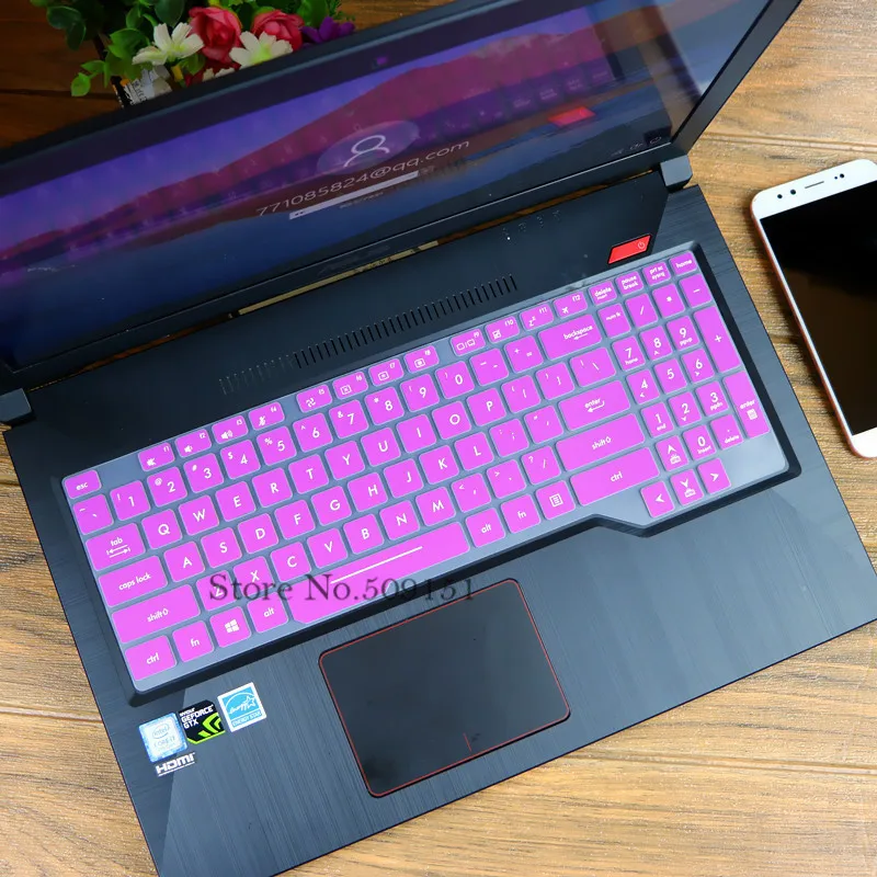 Силиконовый защитный чехол-клавиатура для Asus TUF FX705GM FX705GD FX705 fx705ge FX705G FX 705 GD GM Gaming 1" 17,3 дюймов - Цвет: Purple