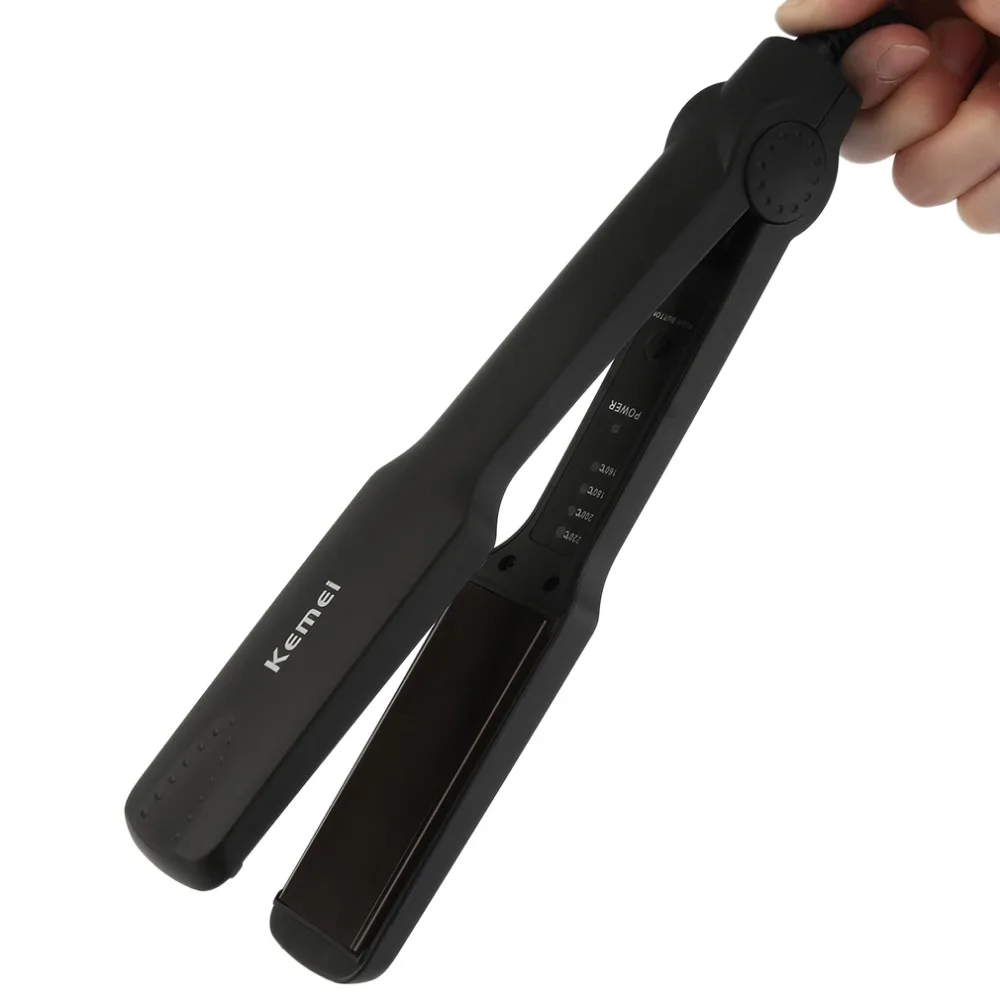 Kemei Ceramic Hair Straighteners Flat Hair Styling Tools Professional Curler Curling Straightening Irons Styler EU Plug 35W