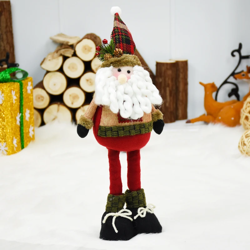 Санта Клаус Снеговик куклы выдвижной куклы маленький подарок для детей Рождественская елка украшения товары для дома орнамент рождественские игрушки, фигурки - Цвет: santa claus