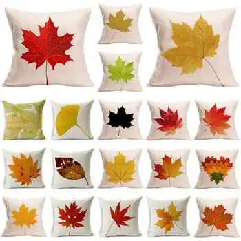 

Art Maple Leaf Cotton Linen Throw Pillow Case Car Cushion Cover Home Sofa Modern Fashion Decoration Pillowcase 45 cm x 45 cm