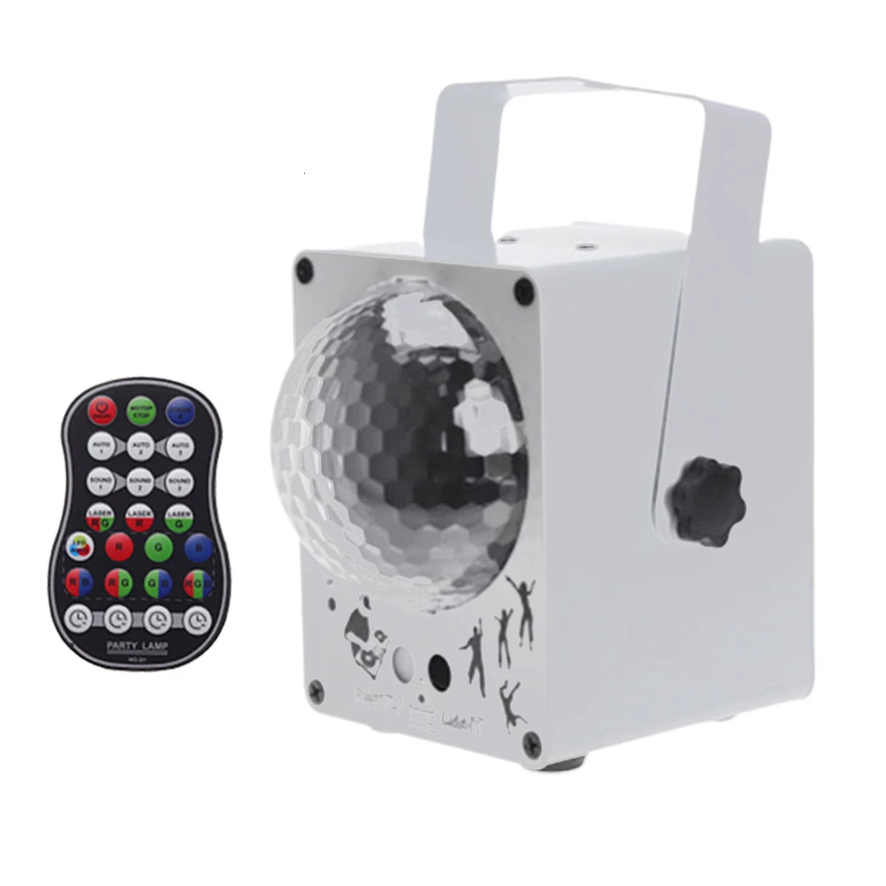 Aimkeeg светодиодный диско лазерный светильник RGB проектор сценические вечерние светильник s DJ светильник ing эффект для дома Свадьба Рождество украшения - Цвет: White