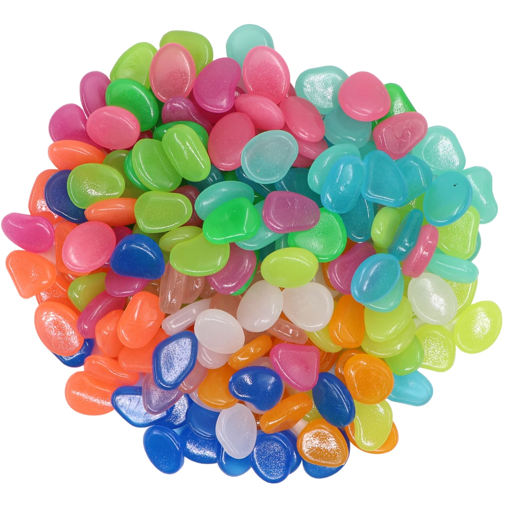 Colorful Glow in The Dark Pebbles Indoor Outdoor Garden Stones For Decoration
