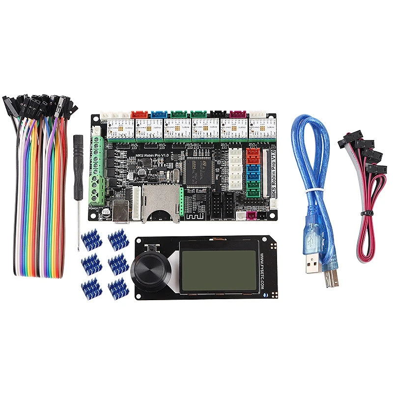 3D Printer Dual Z-Axis MKS Robin Pro Motherboard + 6 Pcs TMC2209 Stepper Motor Driver Mini12864 Screen Set Accessories | Компьютеры и