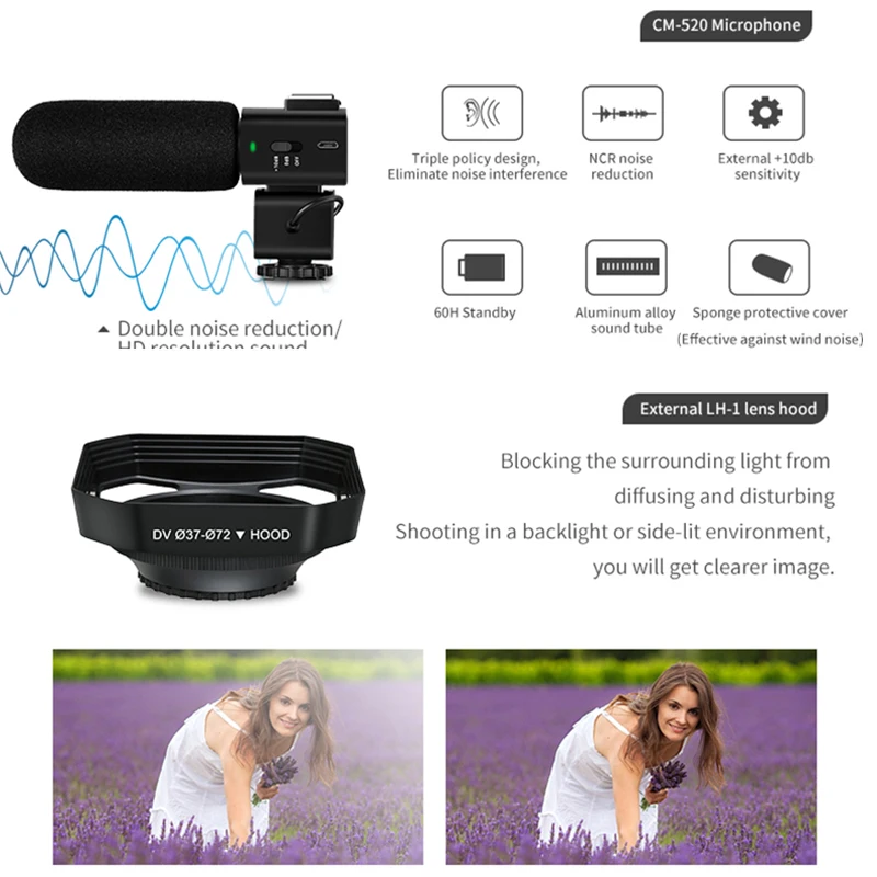 Video Camera 4K for Blogger, Ordro AC3 IR Night Vision WiFi Digital Cameras Professional, YouTuber Vlogging Camcorders  Full HD - Image 6