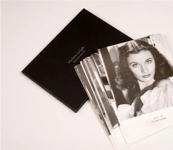 Известная звезда Vivien Leigh 12 шт. Изысканная классическая ретро черно-белая винтажная открытка подарок с очень толстой текстурой