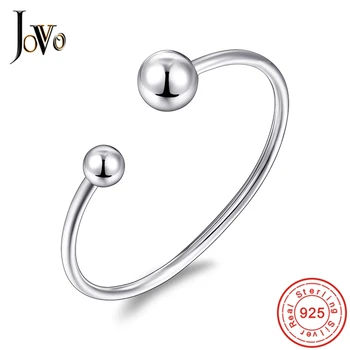 

JOVO 925 Female Bracelet Women Fashion Adjustable Open Cuff Ball Bangles Women Gift Fashion Fine Jewelry