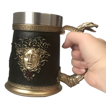 

Meidusa coffee mug stainless steel Tankard Greek mythology beer cups and mugs creative drinkware