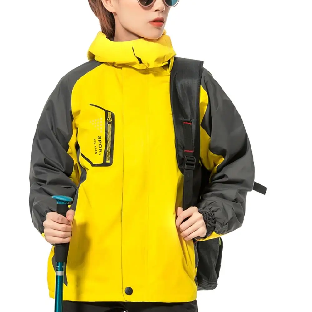 

Windbreakers Hiking Jacket Thick Hooded Detachable Waterproof Windproof Fluffy Climbing Coat Outwear Autumn Winter Sportswear