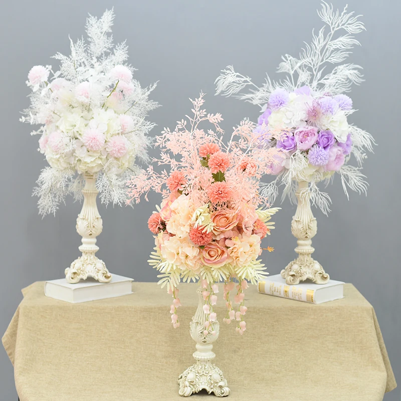

European Resin Retro Candlestick Table Flower Ornaments Artwork T Taiwan Furnishing Crafts Hotel Wedding Figurines Decoration