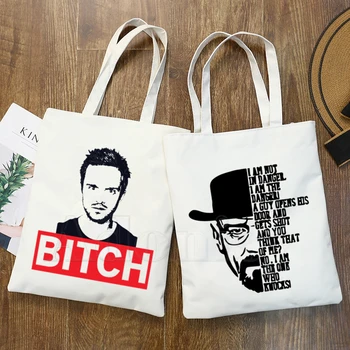 

Heisenberg Breaking Bad Women Female Foldable Canvas Shoulder Bag Canvas Tote Eco Shopping Bag Canvas Tote Bag Casual HandBag