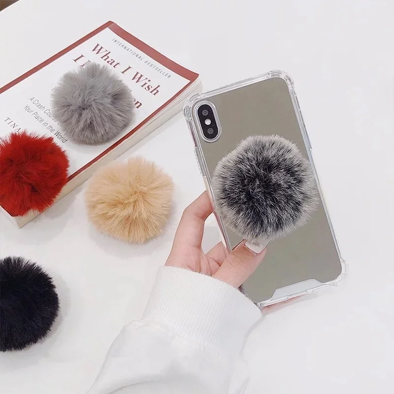 Симпатичный пушистый держатель для телефона на палец IPhone Samsung Huawei Xiomi