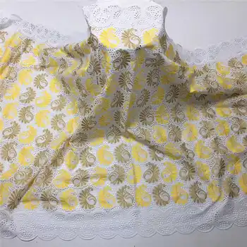 

wholesale latest cut hole embroidery 100%cotton African lace fabrics Swiss voile lace popular Dubai style Pink